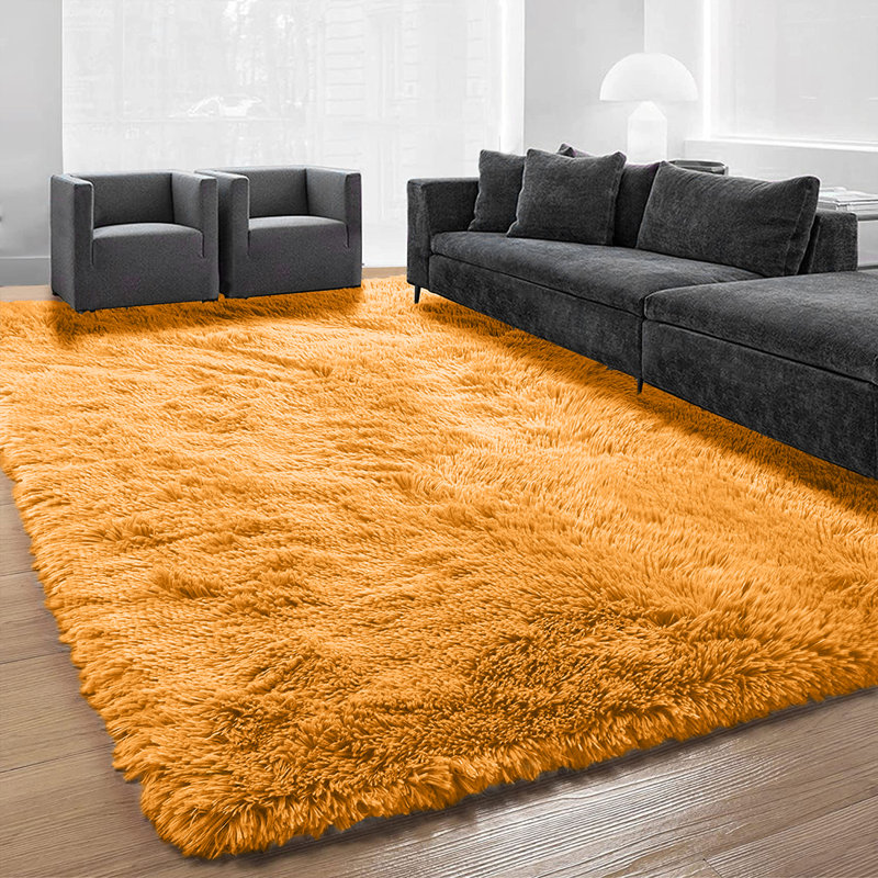 Aionna Soft Fluffy Living Room/Bedroom Shaggy Area Rugs, Rectangle 50  x 80cm