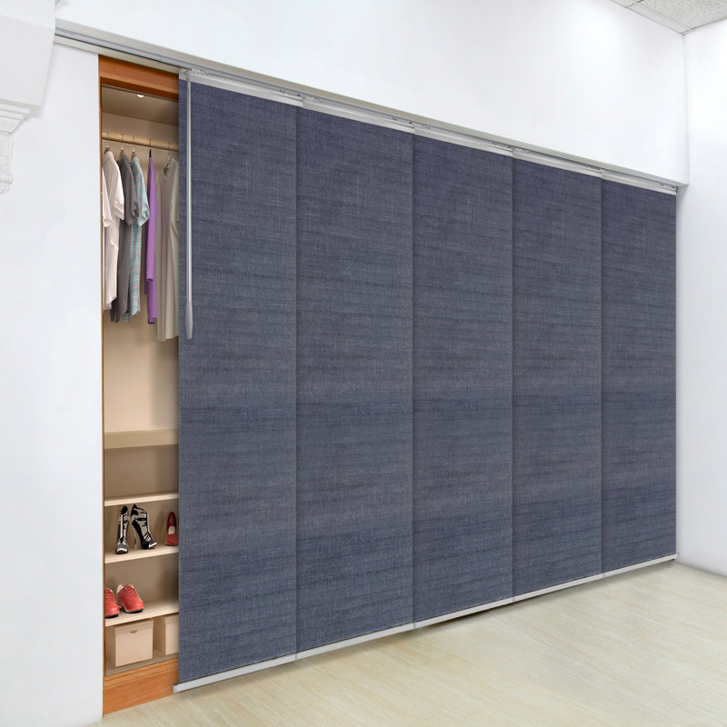 Cadet 6-Panel Single Rail Panel Track Extendable 98"-130"W x 94"H, Panel width 23.5", 66"W x 94"L, Navy Blue