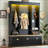 Elegant APP Controlled LED Light Hall Tree With 9 Hooks, Roman Column Design  Storage Bench With 3 Cabinets, Farmhouse Entryway Organizer With Shelves For Hallway-246867304