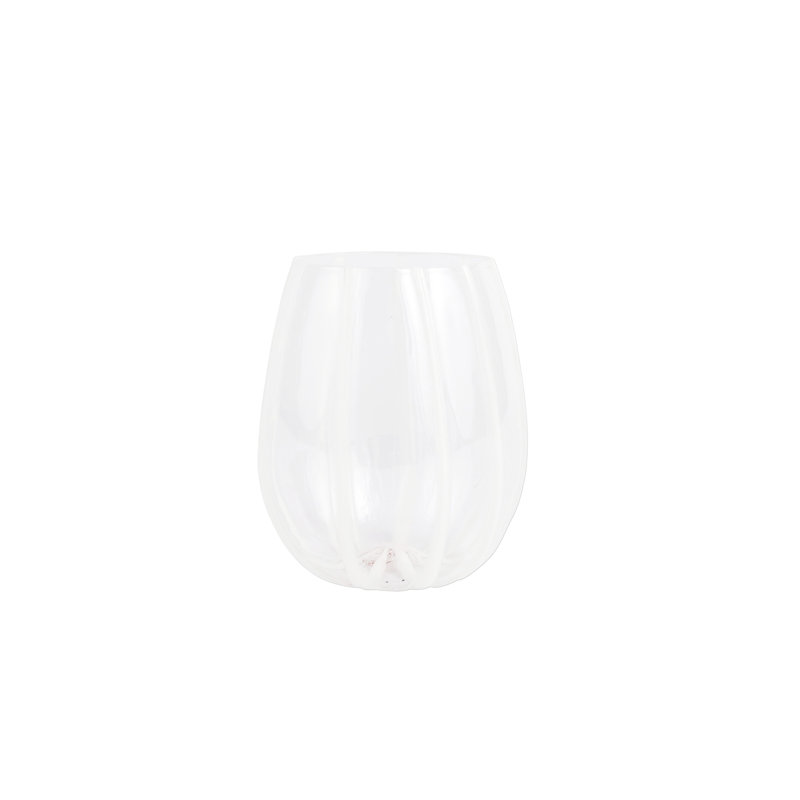 Nuovo Handmade Stemless Wine Glass, White