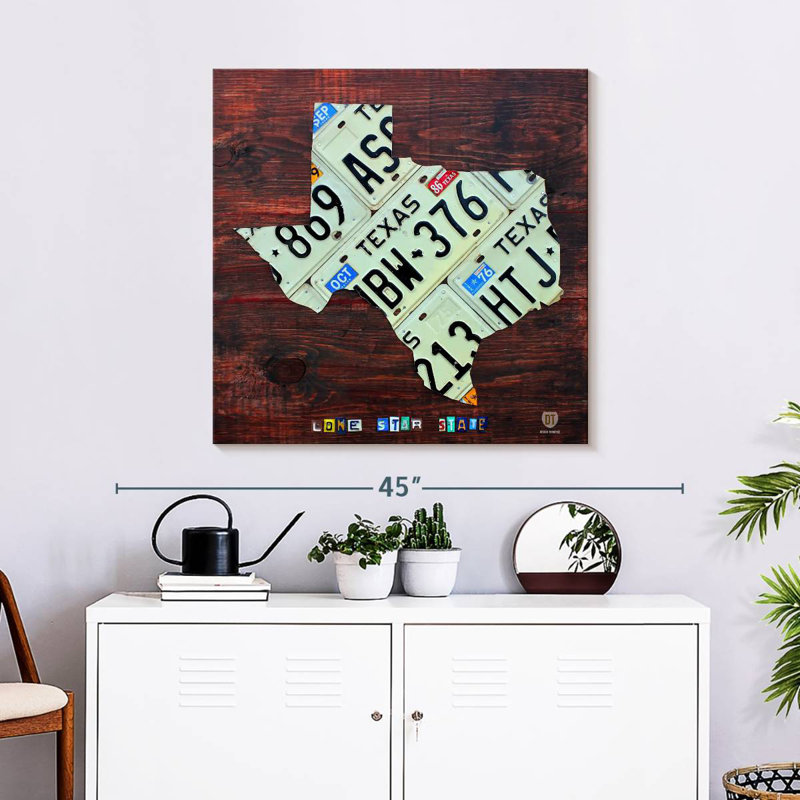 Aliaz Texas Licence Plate Map Large