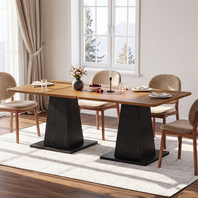 31.5" Dining Table with Metal Pedestal Base