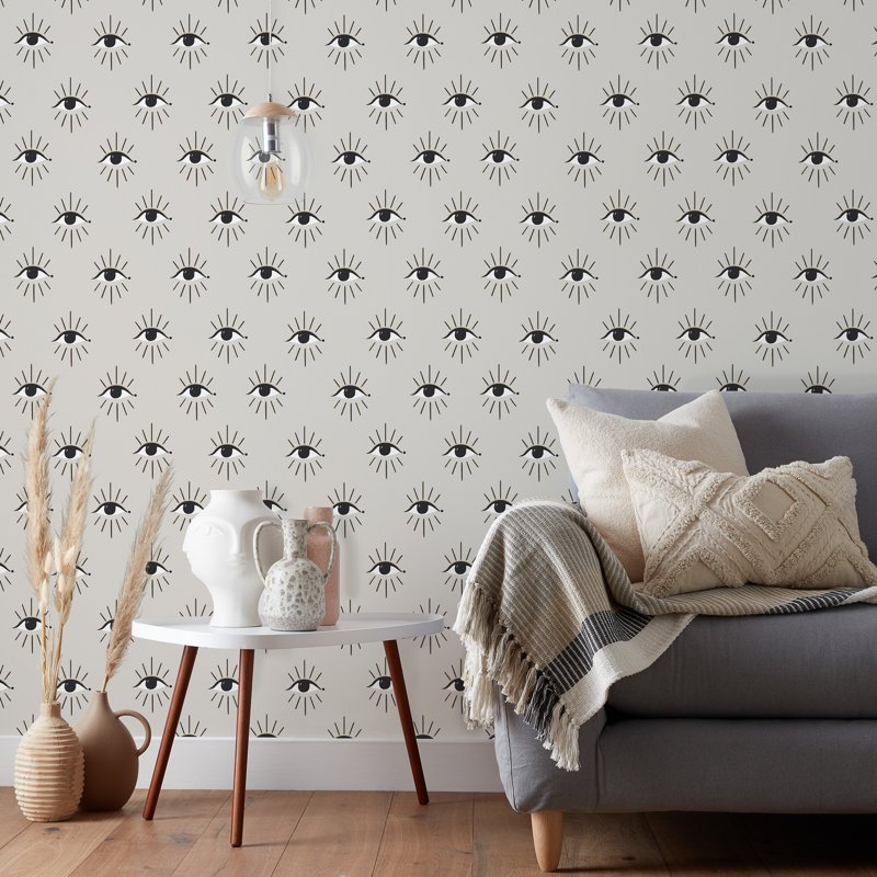 10m x 52cm Matte Wallpaper Roll, Grey/Beige