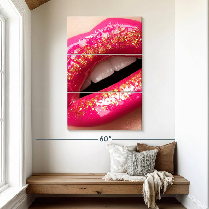 Shuttleworth Sparkling Pink Lips, 50" H x 32" W