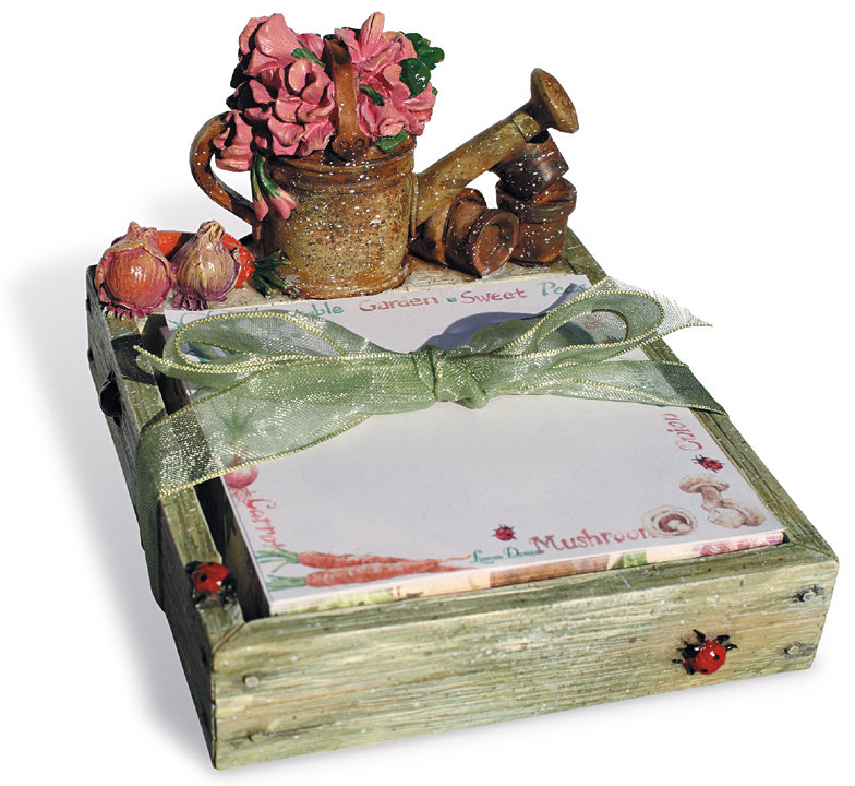 Gardening Resin Memo Pad Holder