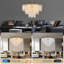 Luminaire suspendu luxueux moderne en cristal de luxe avec or 24 po