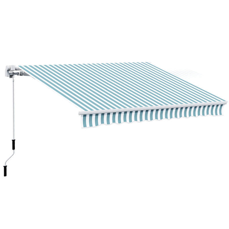 Auvent de jardin 12 pi x 10 pi. Pare-soleil avec manivelle, tissu 280G / M, cadre en aluminium pour n'importe où. Terrasse et eau - Balcon, cour.