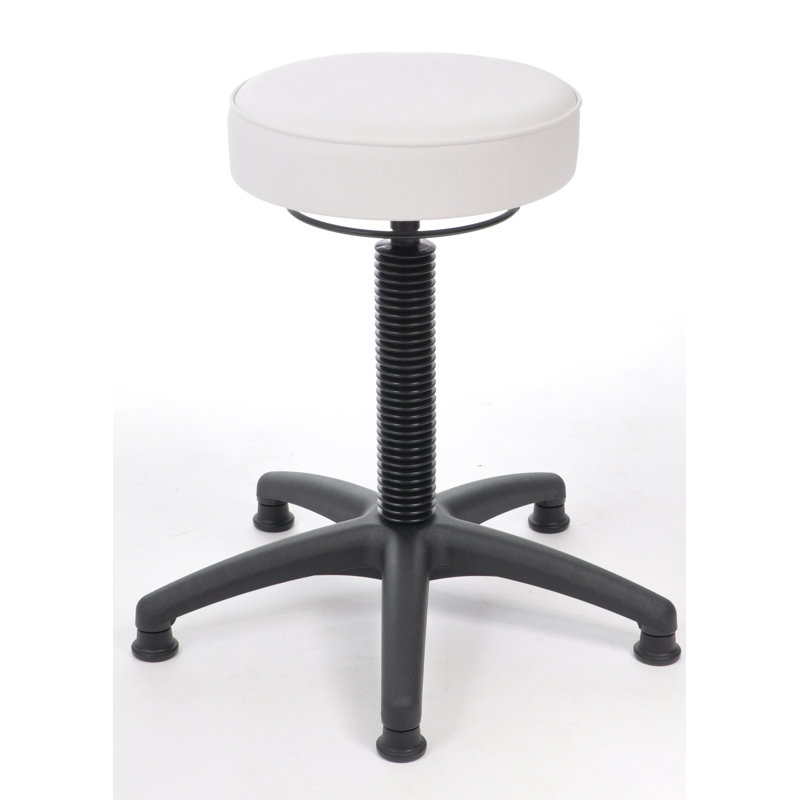 Kidder Adjustable Height Ergonomic Industrial Stool Lab Stool, White