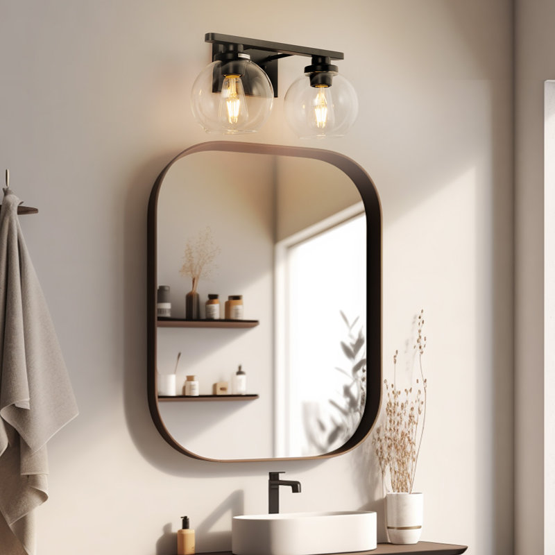 Éclairage pour meuble-lavabo à intensité variable Ventana, Noir mat, 2