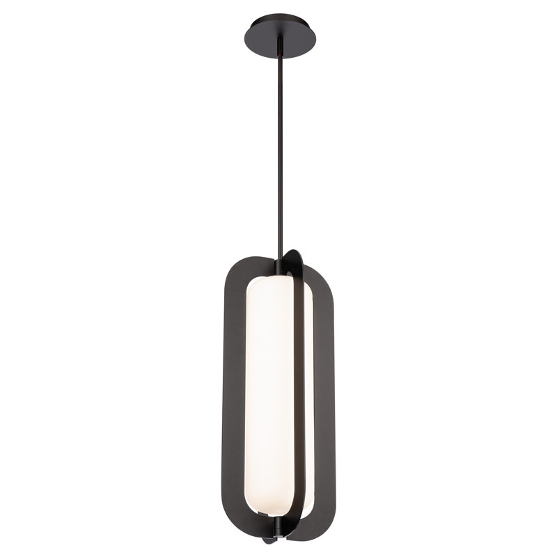 Luminaire suspendu rectangulaire unique à 1 lumière Echelon, Noir