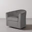Fauteuil demi-tonneau pivotant rembourré en velours gris-1248396667