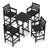 5 Piece Patio Bar Set Black, 1 Table, 4 Chair-87827817