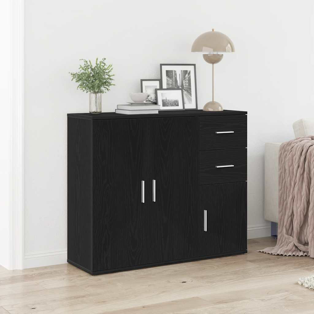 B&Q -  Sideboard Black Oak 91X29.5X75 Cm Engineered Wood - Image 3