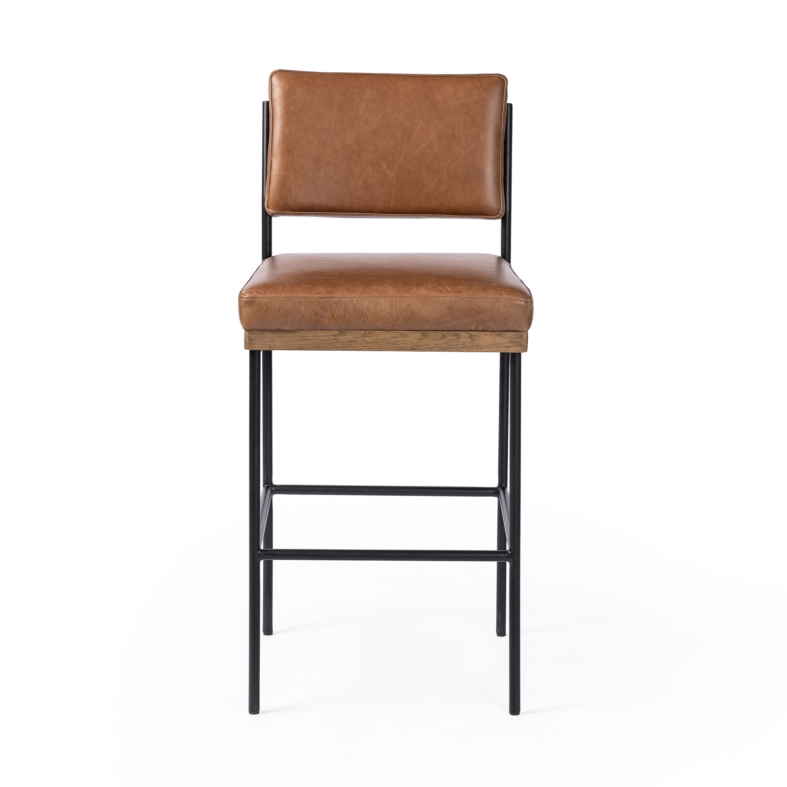 Popovich Bar and Counter Stool, Sonoma Chestnut/Genuine Leather, Bar Stool (30.3" Seat Height)