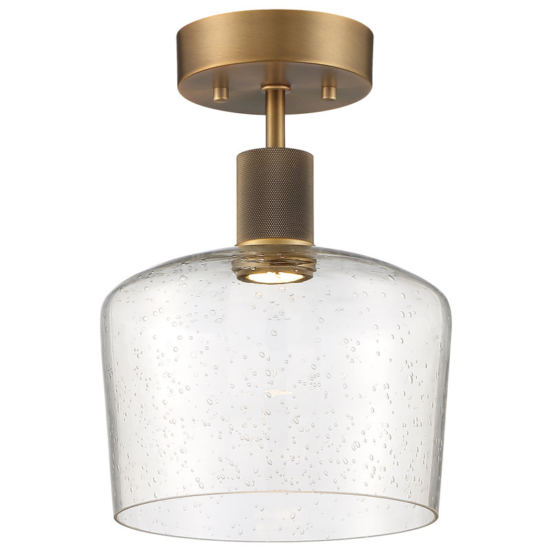 Southglenn Glass Semi Flush Mount, Antique Brushed Brass