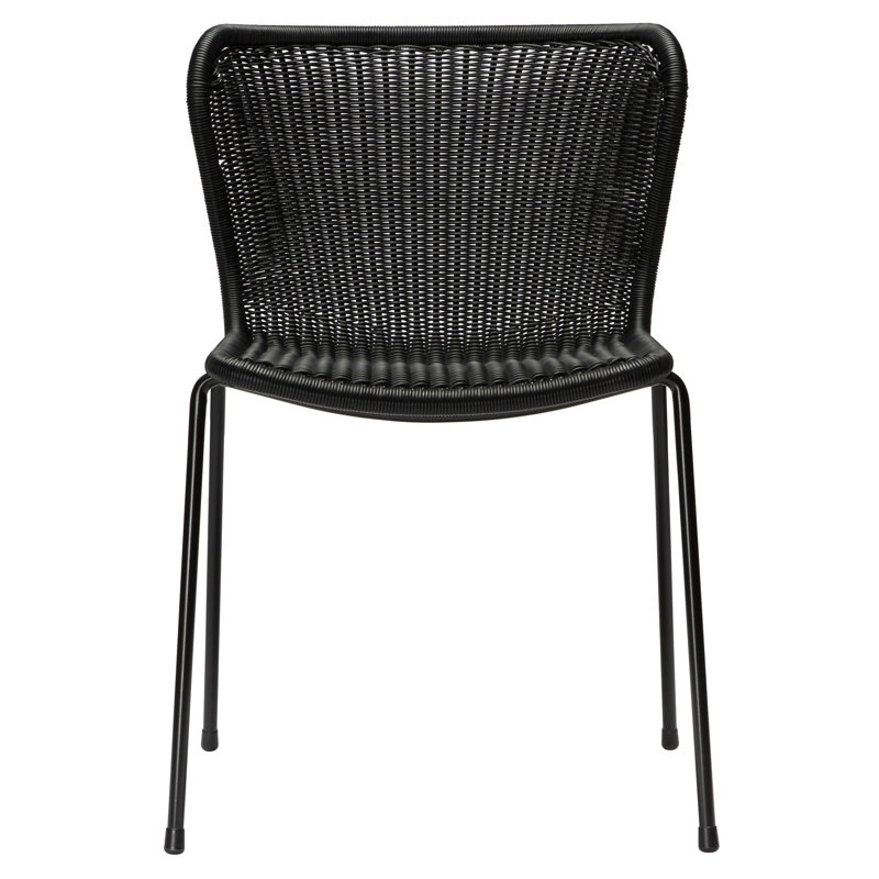 C603 17.8'' H Stacking Side Chair, Black