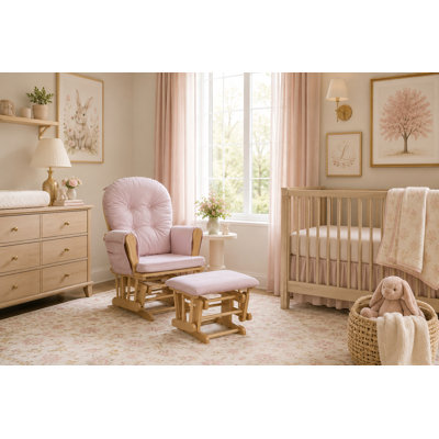 Cleo Wooden Glider and Ottoman