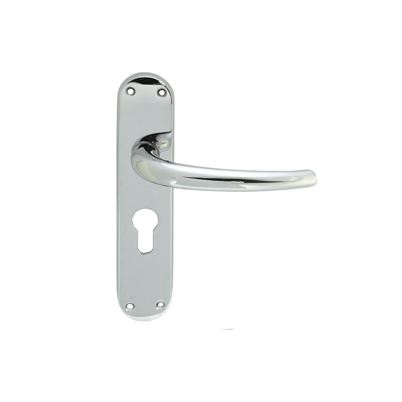 Lilla Lock Door Handle, Polished Chrome