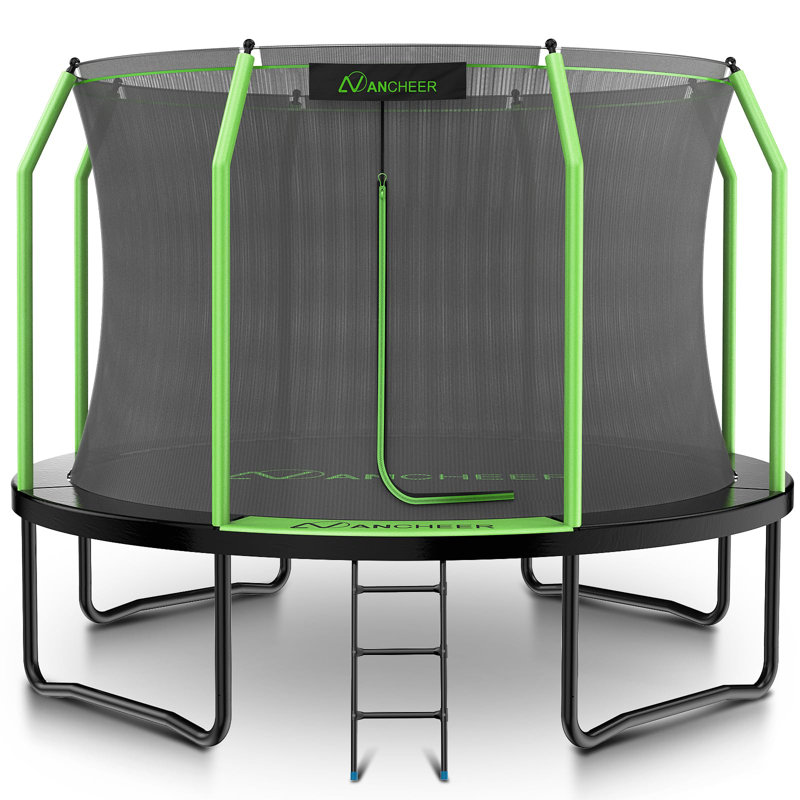 Homdox 14' Round Backyard Trampoline with Safety Enclosure
