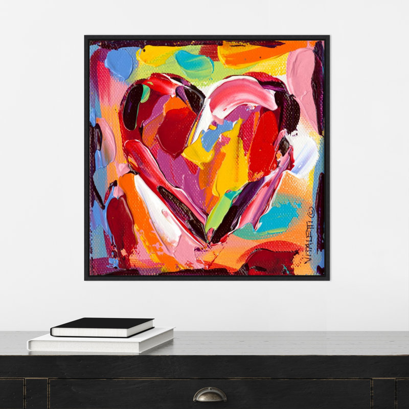 «Fidole Colorful Expressions I (Heart)», reproduction encadrée sur toile par Carolee Vitaletti, H 22 po x l 22 po x P 2 po