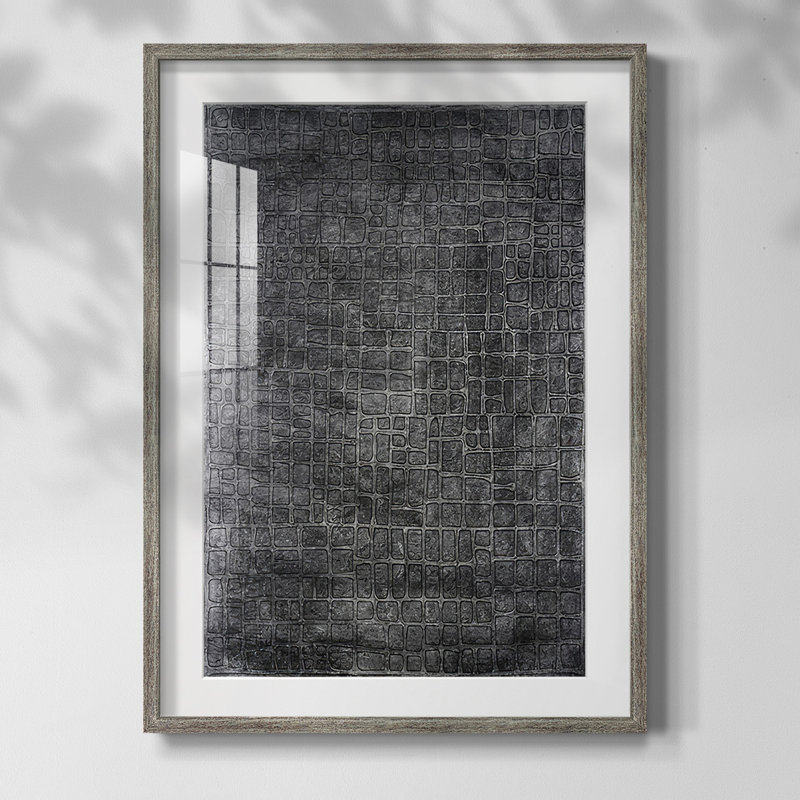 Lattice Lustre I - impression d'un cadre photo, Papier encadré argent vieilli, Blanc, H 20 po x l 16 po