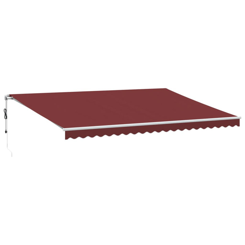 Automatic Retractable Awning 500X350 Cm, Solid Colour, Burgundy