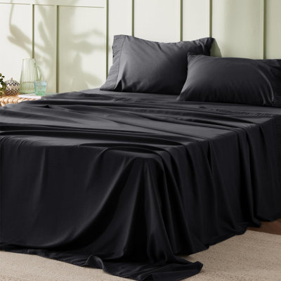 Bedsure Polyester Microfiber Sheet Set Hotel Luxury Sheets, Easy Care Cooling Bed Sheet Set 84GSM(89" x 101")GentleSoft™️