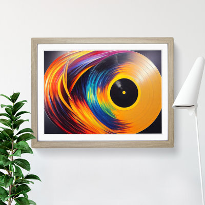 Golden Vinyl Record Vol.3 Abstract - Single Picture Frame Print