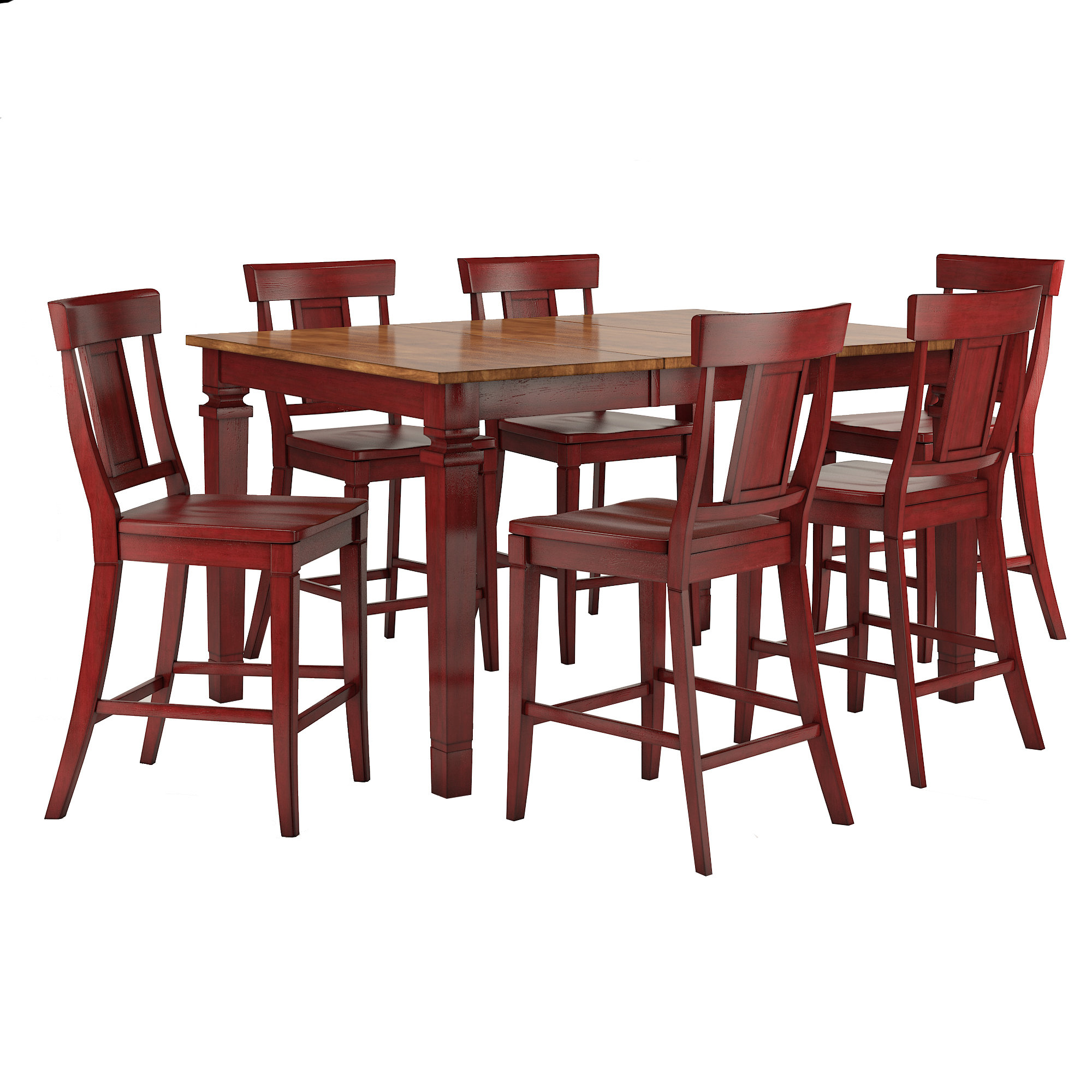 Red counter best sale height dining set