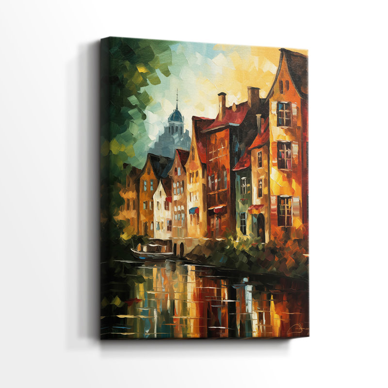 Paysages série CCLxx - Toile tendue avec châssis de qualité supérieure - Prêt à être accroché, H 60 po x l 40 po