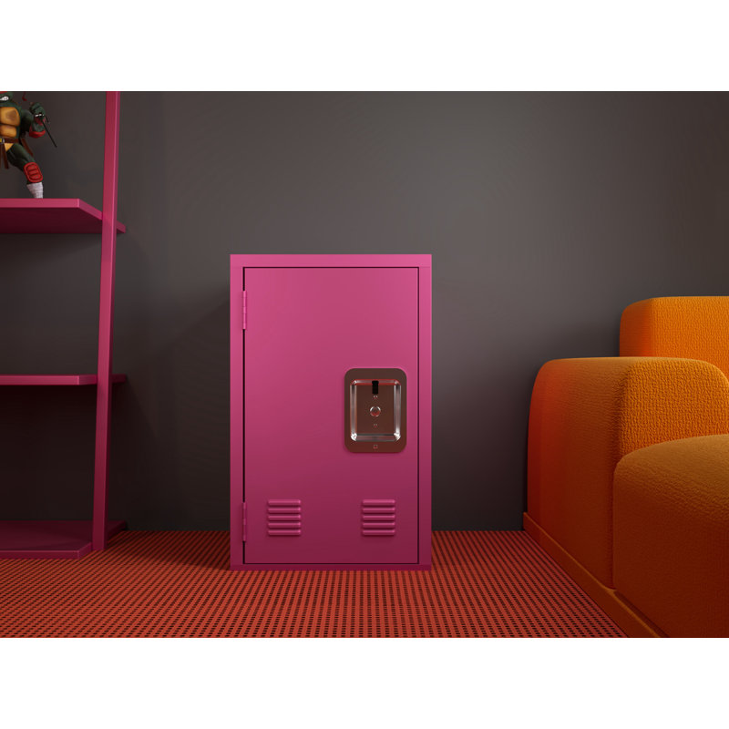 Beckinsale Steel Accent Cabinet Storage Cabinet Office Cabinet Office Storage Cabinet Locking Storage Cabinet, Pink