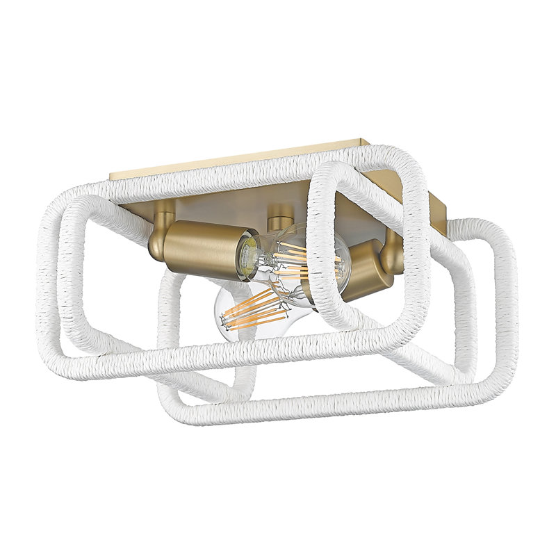 Coppolino Flush Mount, Brushed Champagne Bronze/White