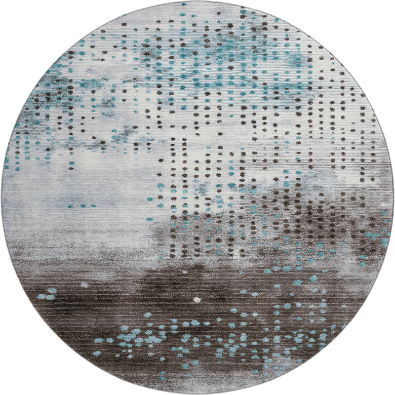 Premium Machine Washable Mouton Geometric Rug, Round 8'