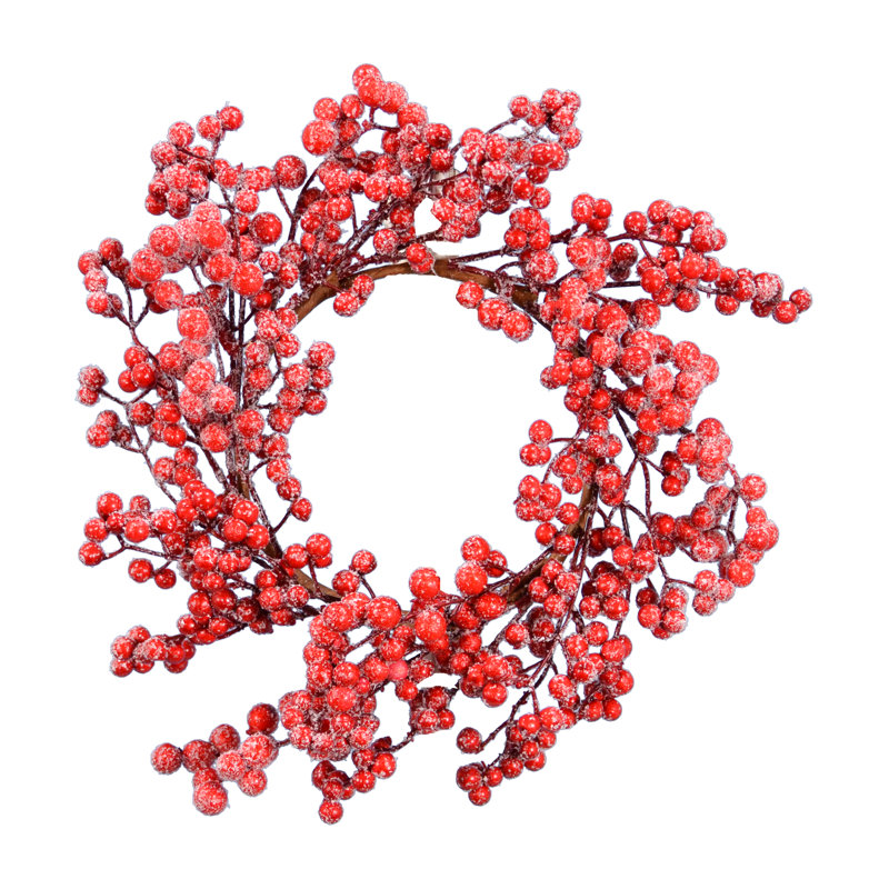 Berry Wreath, 3.5" H x 3.5" W, Snow