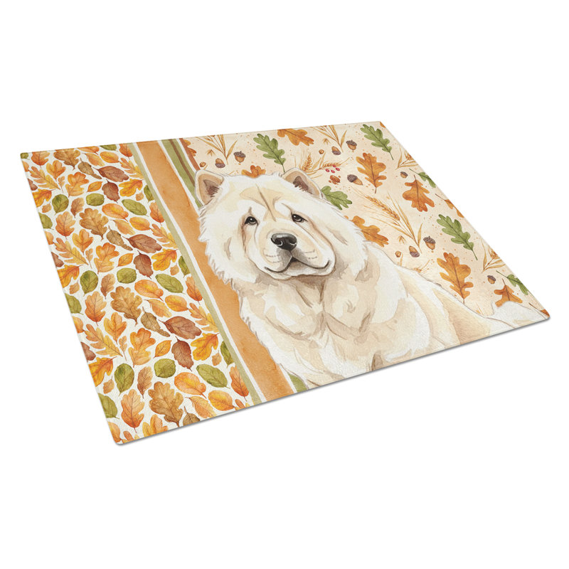 Planche à découper en verre crème Chow Chow