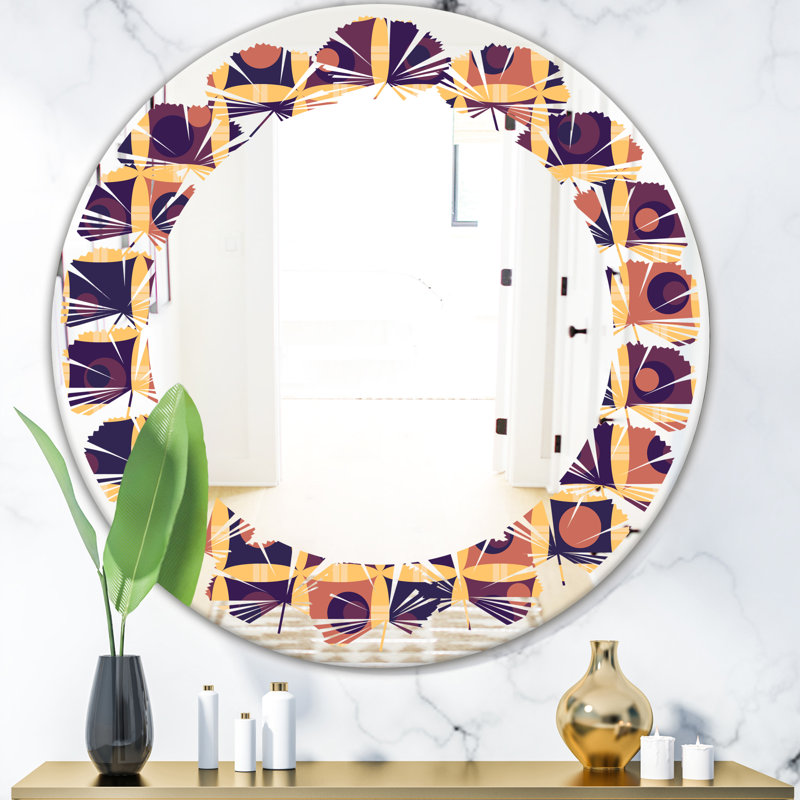 Miroir mural Grid Leaves, H 23,6 po x l 23,6 po