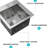 15 Inch X Drop - In Stainless Steel Workstation Kitchen Sink, 18 Gauge, Brushed Nickel, Easy To Clean, Functional Single Basin With Switchable Modes, X Shape For Water Drainage, Package Includes