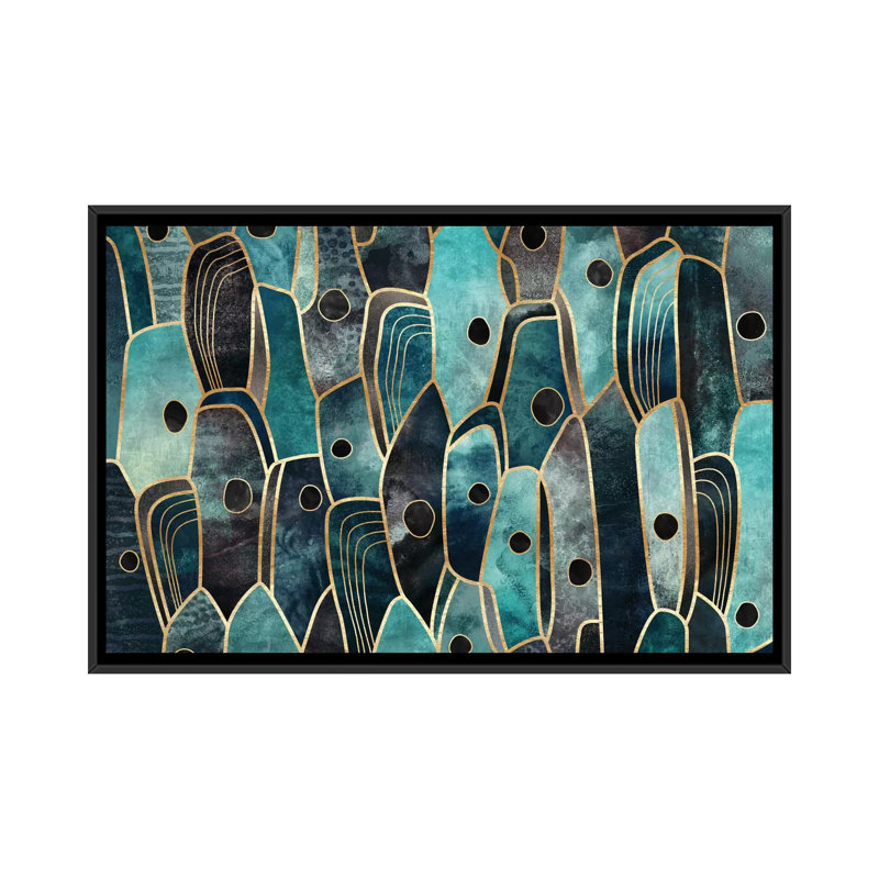 "Cèpe III" par Elisabeth Fredriksson - impression sur toile tendue, H 18 po x l 26 po x P 1,5 po, Toile avec cadre noir