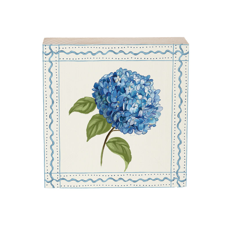 VivaStyle Table Decor Wood Plock Hydrangea, 6"