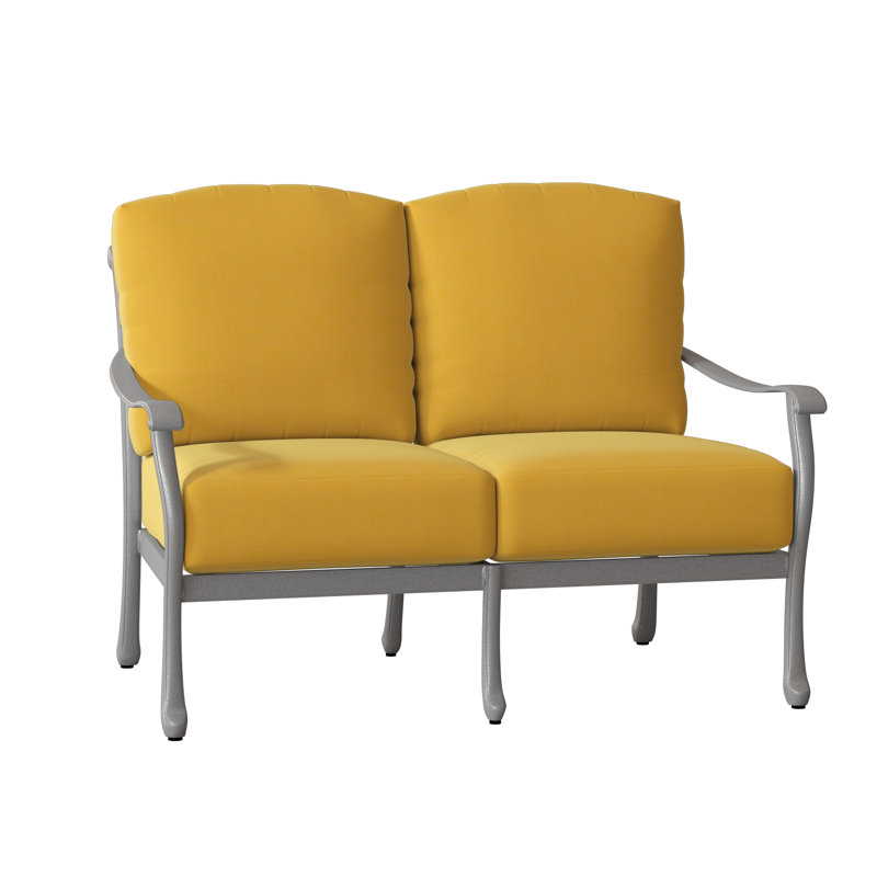 Casa Outdoor 2 - Seat Loveseat, Pewter, Spectrum Denim Sunbrella® Plainweave