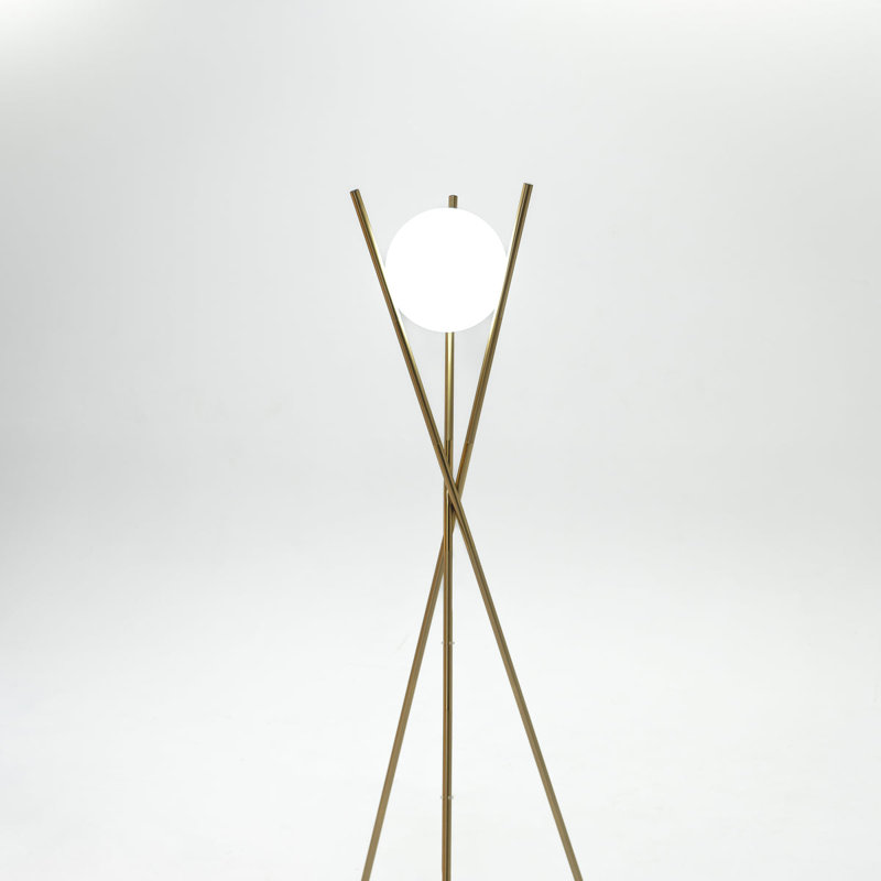 Romantas 65'' Torchiere Floor Lamp, Brass