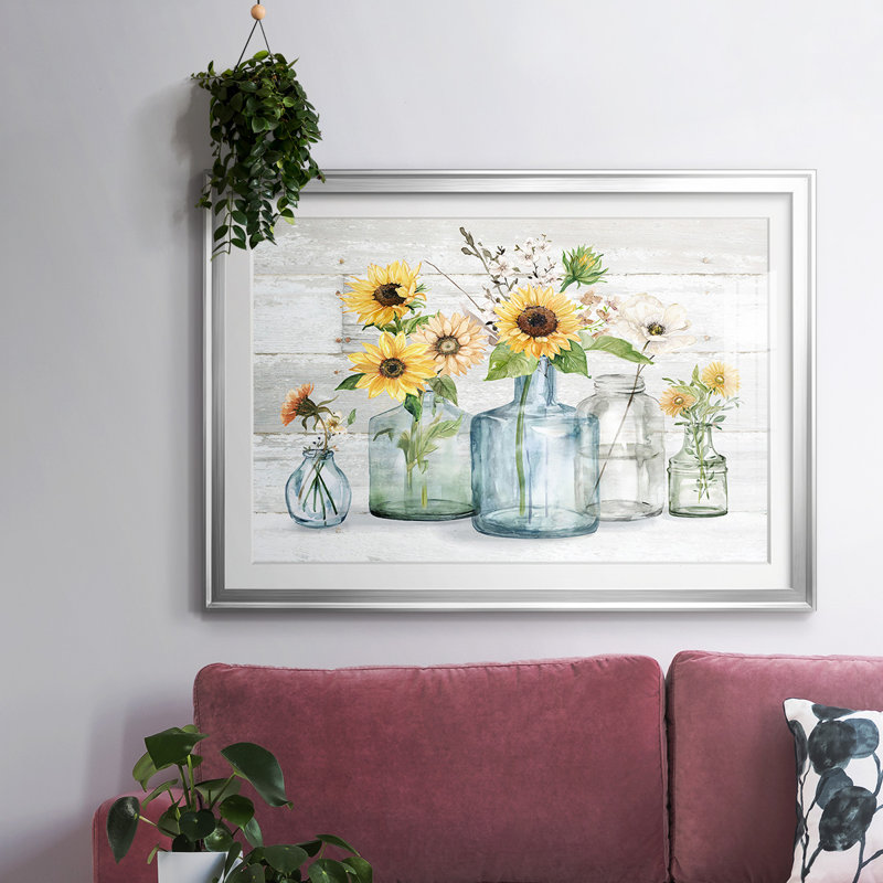 Tournesol Extravaganza, H 19 po x l 27 po x P 1,5 po, Argent
