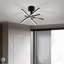 Plafonnier DEL moderne de 12 pouces, motif géométrique en étoile avec finition noire pour le salon, la chambre à coucher et les couloirs