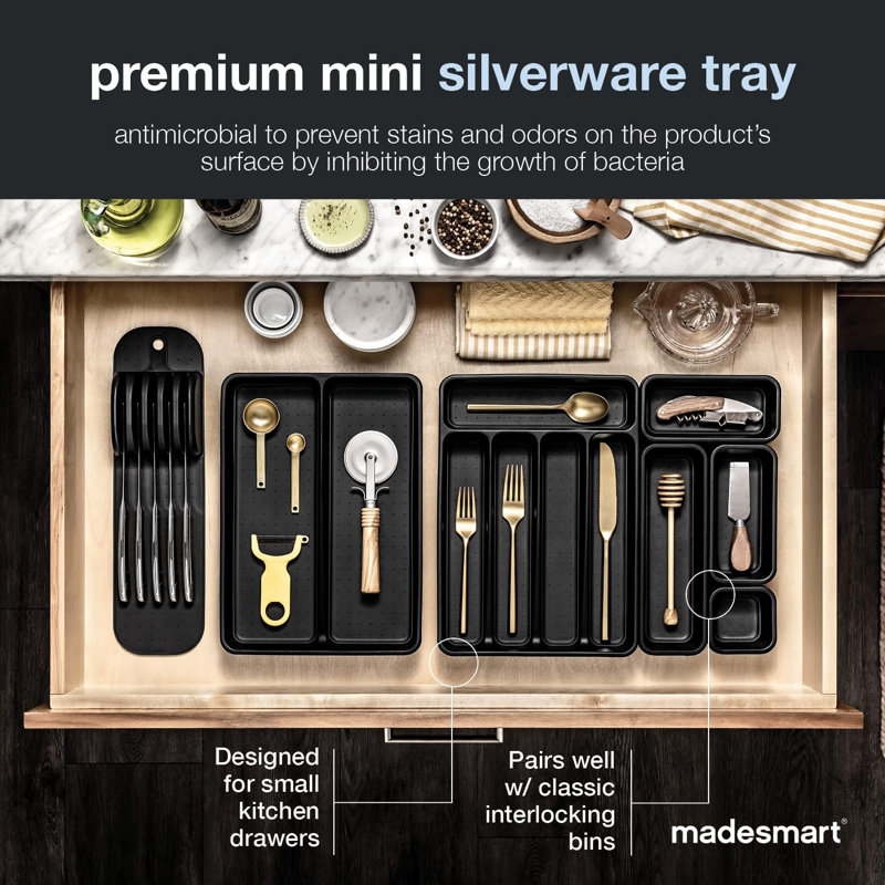 1.88'' H x 9'' W x 12.75'' D Flatware & Kitchen Utensils Drawer Organizer