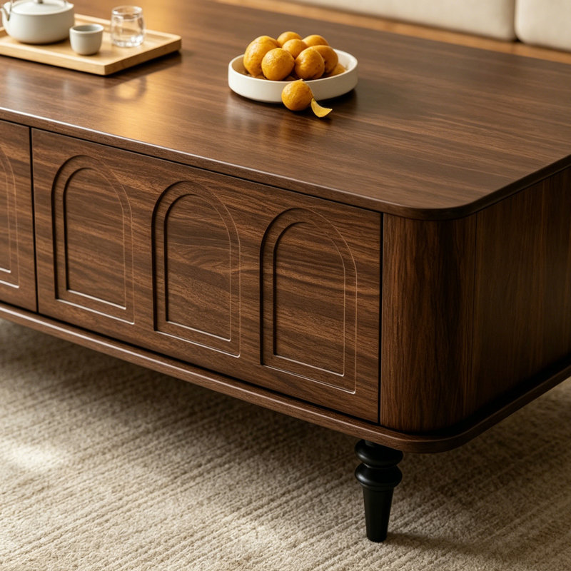 Table basse avec tiroirs Vintage, Brown