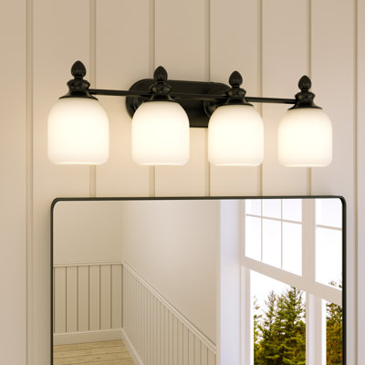 Dimmable Bathroom Vanity Light with Frosted Glass Shade