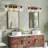 Aubagne 4-Light Farmhouse Wood Dimmable Vanity Lights for Bathroom with Clear Glass Cylinder Shade-1431043601