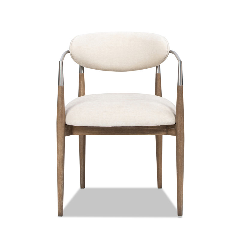 Jimmie Mixed Material Upholstered Dining Arm Chair