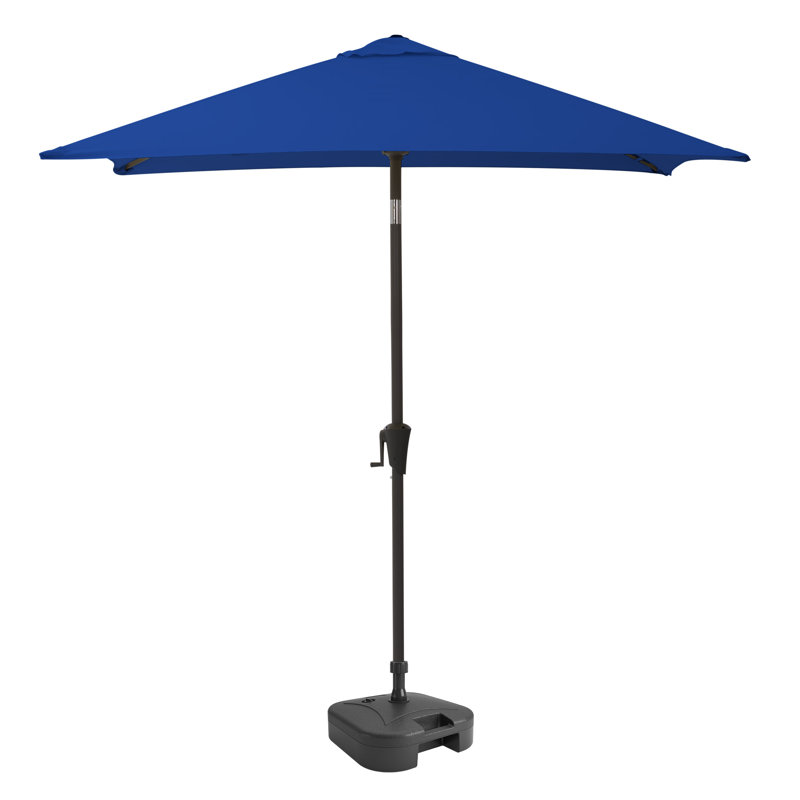 Parasol de marché carré 6 pi 6 po x 6 pi 6 po avec base Helland, Bleu