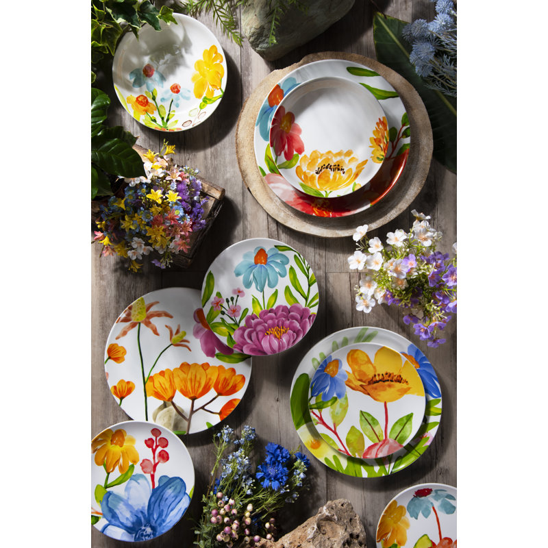 Blooming Piece Porcelain Dinnerware Set - Service for 6
